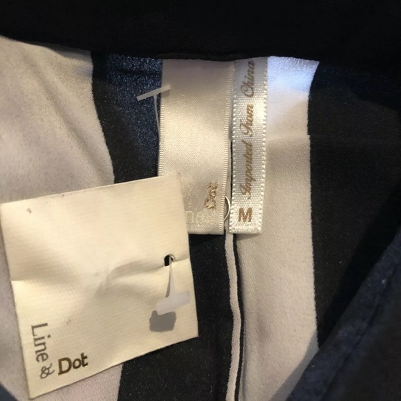 Line & Dot Stripe Long Sleeve Sheer Blouse Size M - Picture 5 of 6